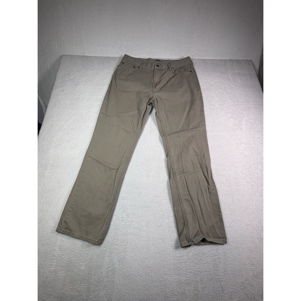 Old Navy Mens Khaki Casual Denim Pants Beige Straight Leg 36x34
